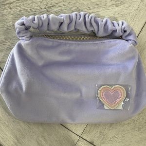 Lavender faux velvet purse